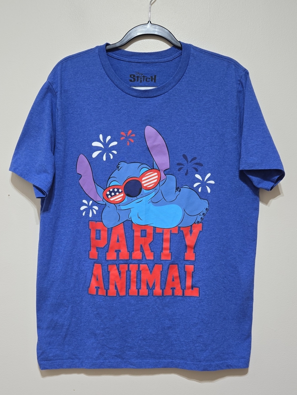 Disney Stitch Party Animal Blue Short Sleeve Tee
